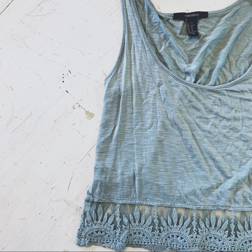 Sage Laced Crop Top XS
